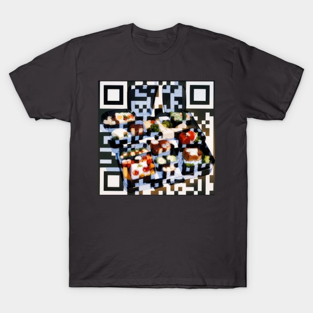 RickRoll QR Code -- Bento Box Painting T-Shirt by ravel.live